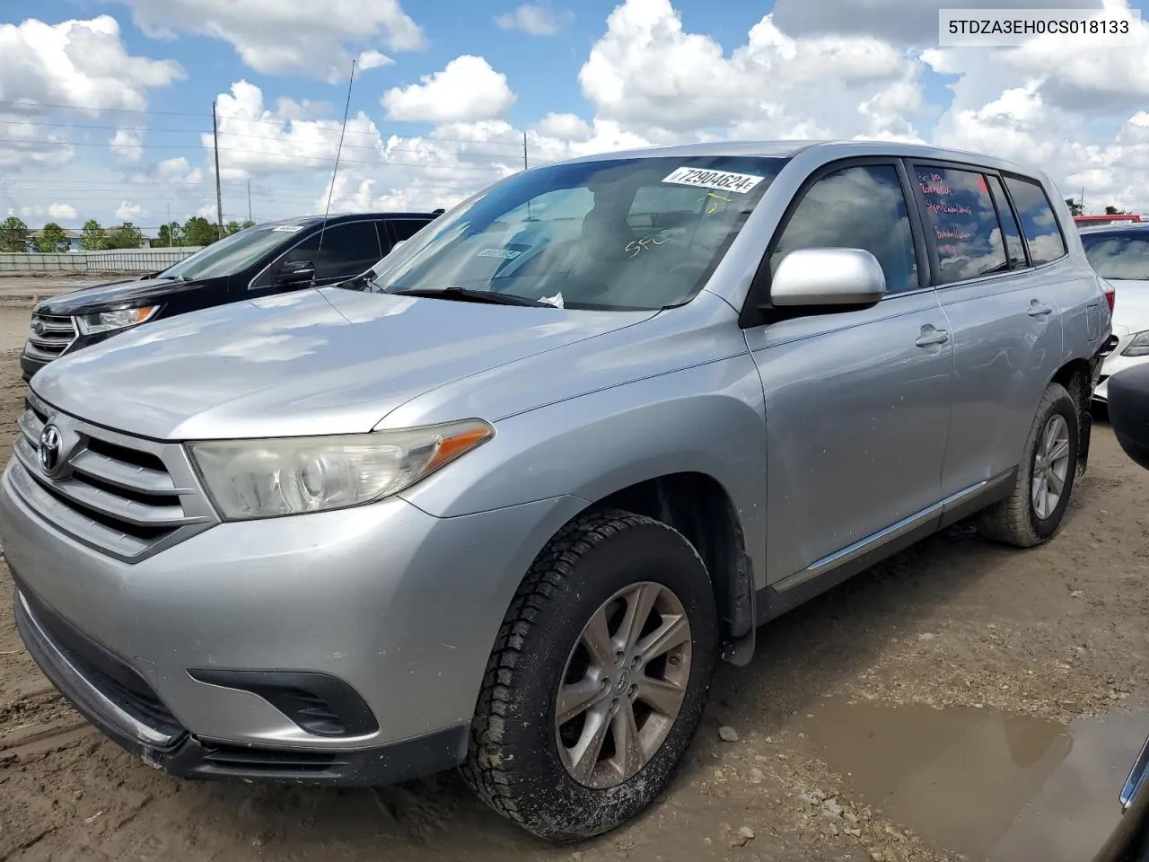 2012 Toyota Highlander Base VIN: 5TDZA3EH0CS018133 Lot: 72904624