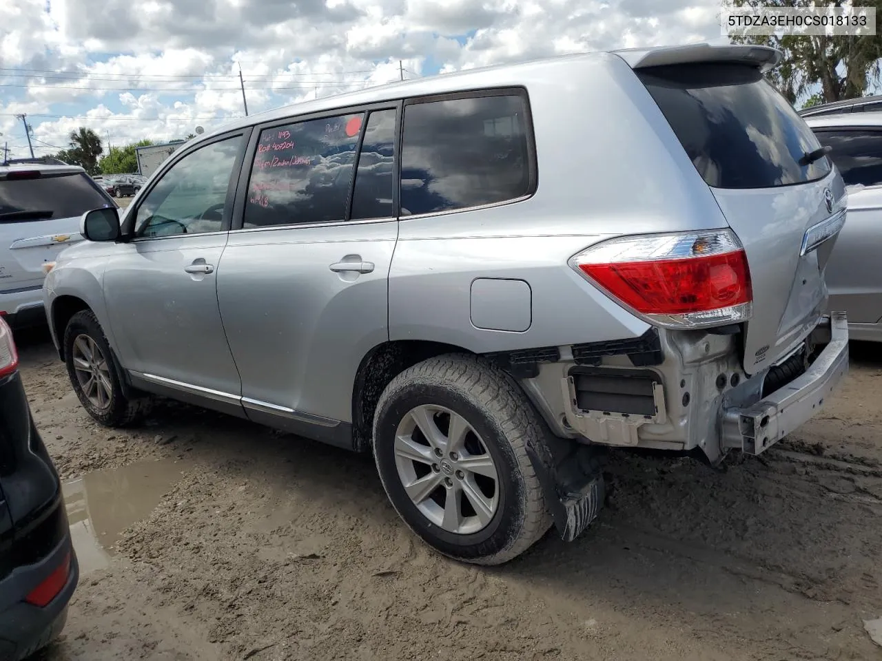 2012 Toyota Highlander Base VIN: 5TDZA3EH0CS018133 Lot: 72904624