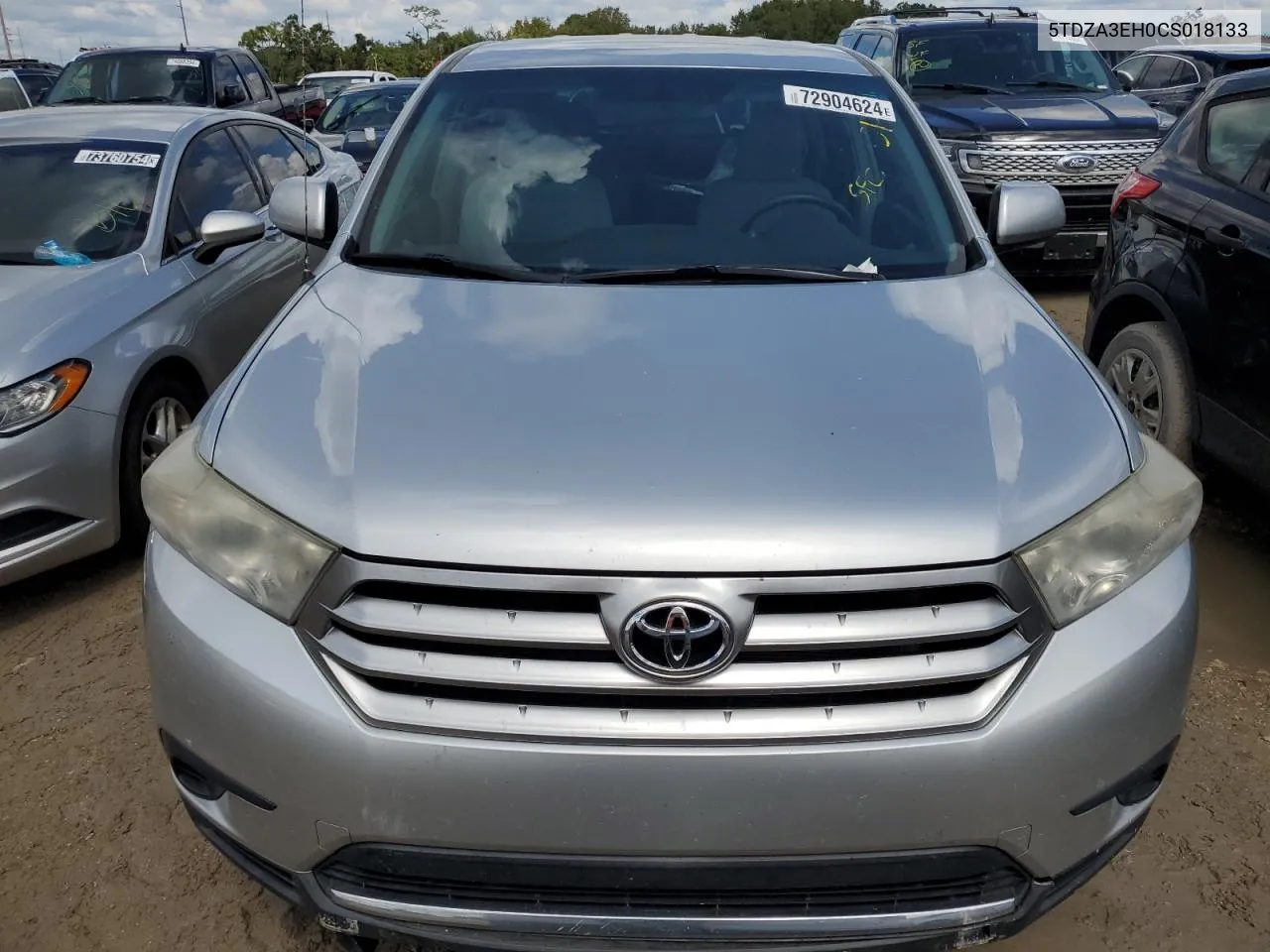 2012 Toyota Highlander Base VIN: 5TDZA3EH0CS018133 Lot: 72904624