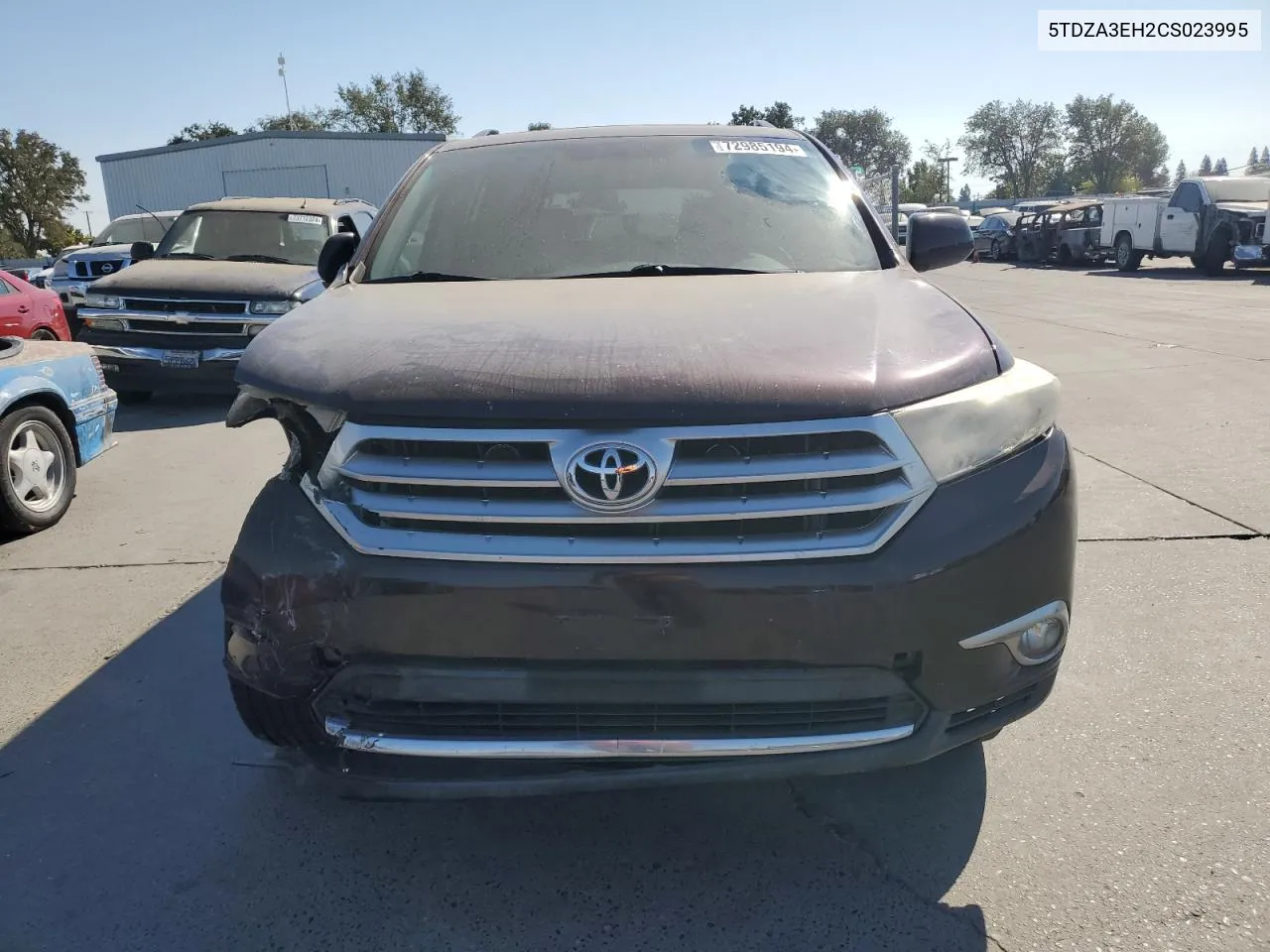 2012 Toyota Highlander Base VIN: 5TDZA3EH2CS023995 Lot: 72985194