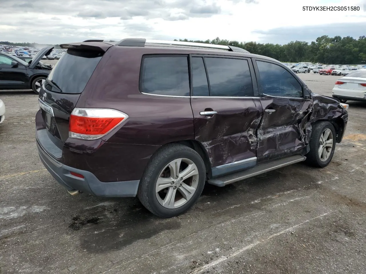 2012 Toyota Highlander Limited VIN: 5TDYK3EH2CS051580 Lot: 73159744