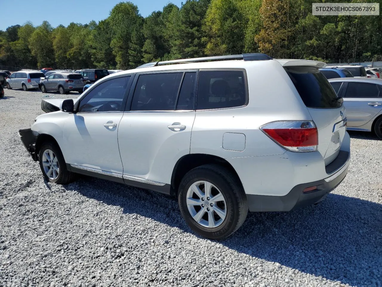 2012 Toyota Highlander Base VIN: 5TDZK3EH0CS067393 Lot: 74308084