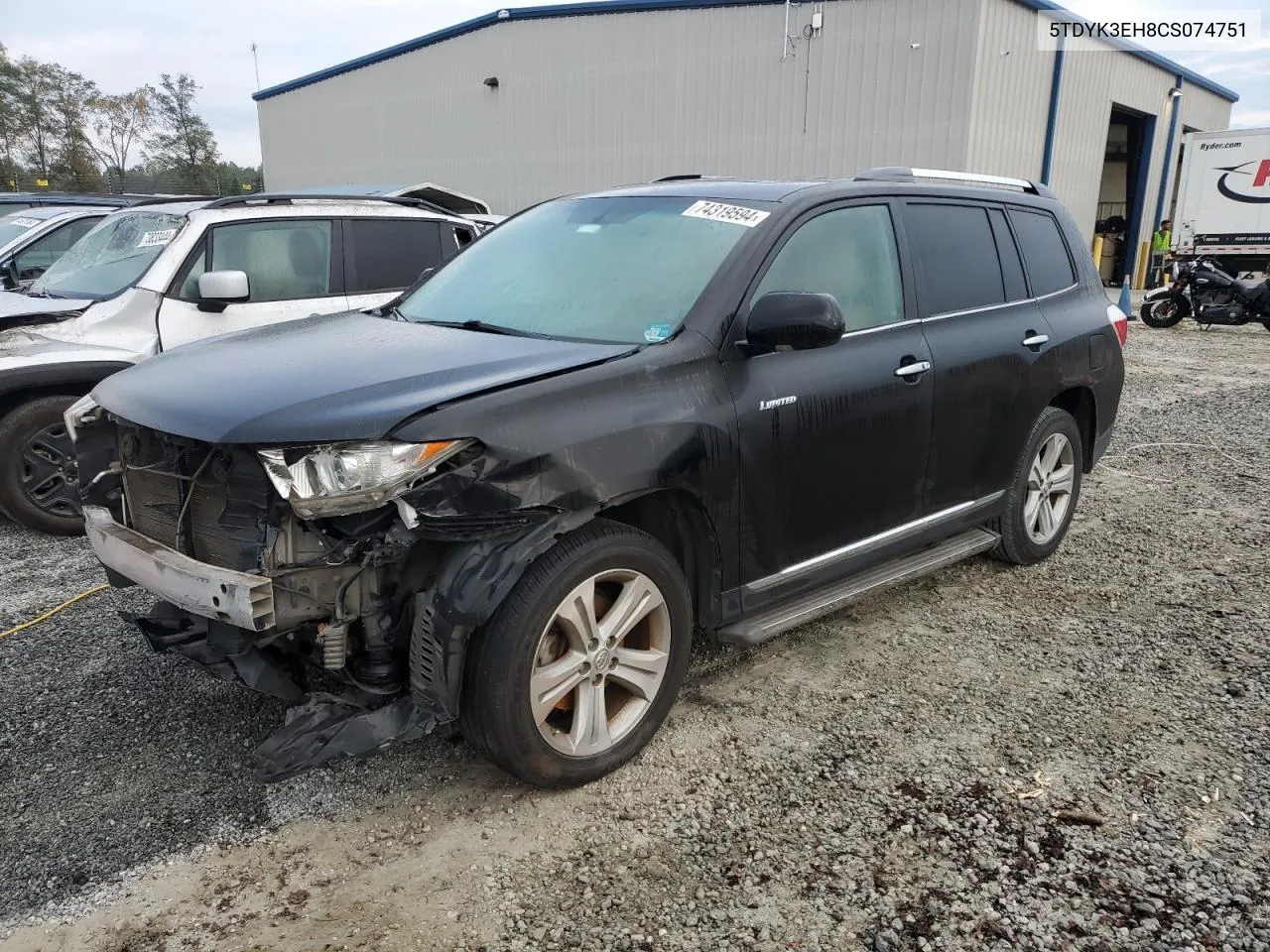 2012 Toyota Highlander Limited VIN: 5TDYK3EH8CS074751 Lot: 74319594