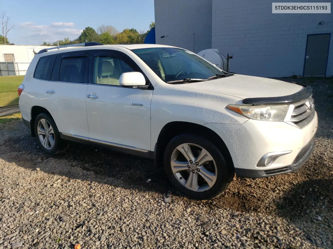 2012 Toyota Highlander Limited VIN: 5TDDK3EH0CS115193 Lot: 74360864