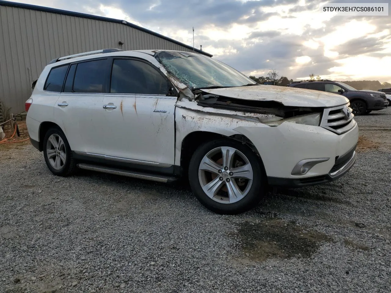 2012 Toyota Highlander Limited VIN: 5TDYK3EH7CS086101 Lot: 74574994