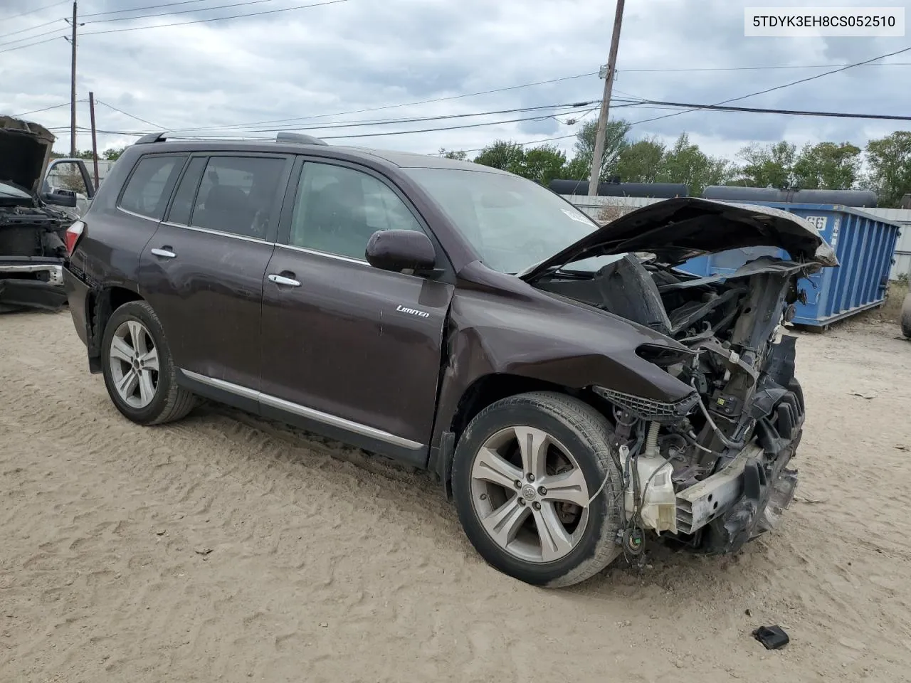 2012 Toyota Highlander Limited VIN: 5TDYK3EH8CS052510 Lot: 74583074