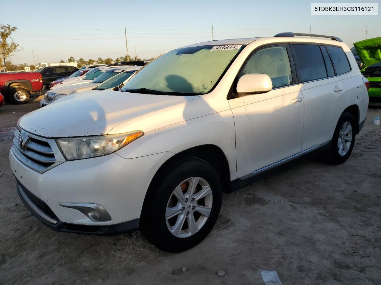 2012 Toyota Highlander Base VIN: 5TDBK3EH3CS116121 Lot: 74846864