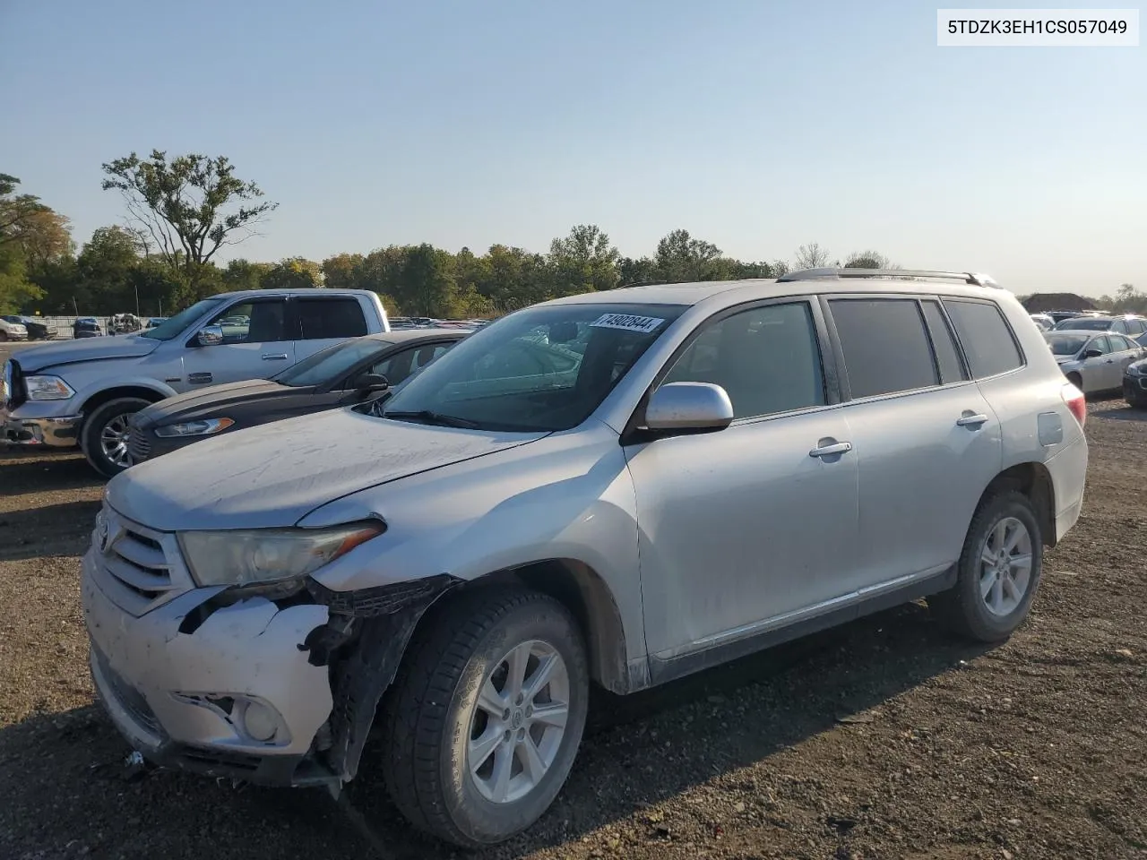 2012 Toyota Highlander Base VIN: 5TDZK3EH1CS057049 Lot: 74902844