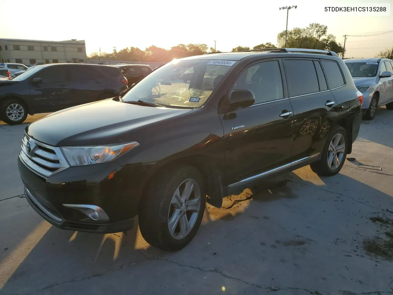 2012 Toyota Highlander Limited VIN: 5TDDK3EH1CS135288 Lot: 74945654