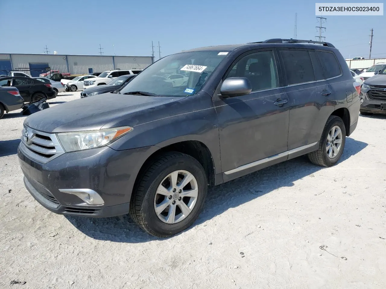 2012 Toyota Highlander Base VIN: 5TDZA3EH0CS023400 Lot: 74967664