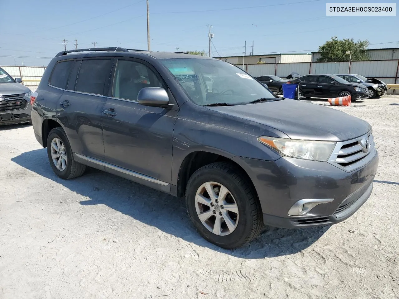 2012 Toyota Highlander Base VIN: 5TDZA3EH0CS023400 Lot: 74967664