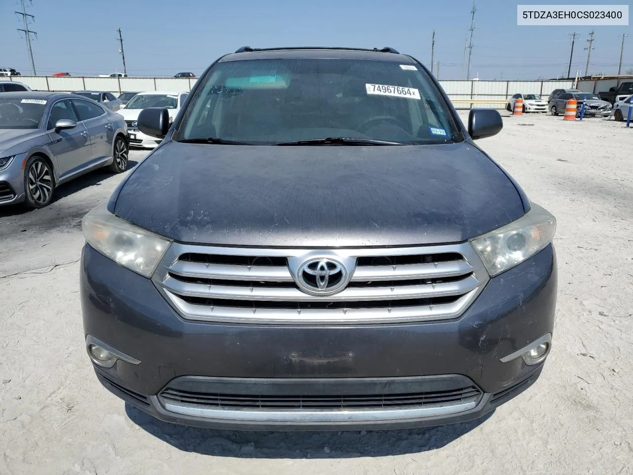 2012 Toyota Highlander Base VIN: 5TDZA3EH0CS023400 Lot: 74967664