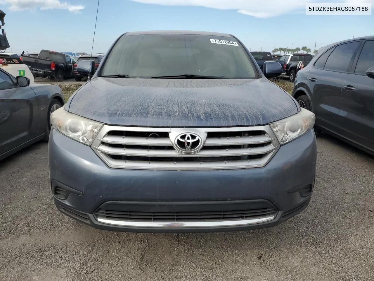 2012 Toyota Highlander Base VIN: 5TDZK3EHXCS067188 Lot: 75012904