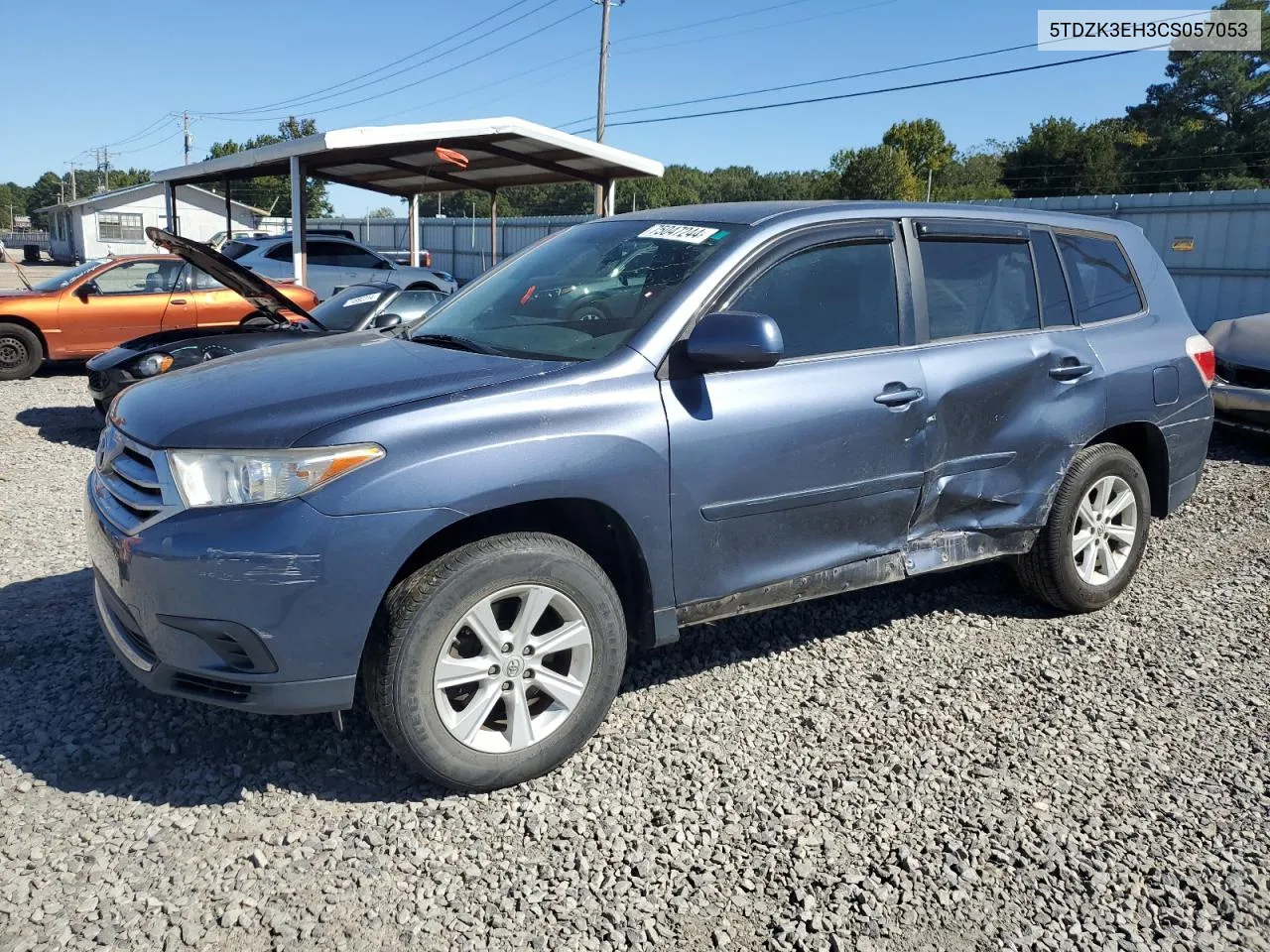 2012 Toyota Highlander Base VIN: 5TDZK3EH3CS057053 Lot: 75047244