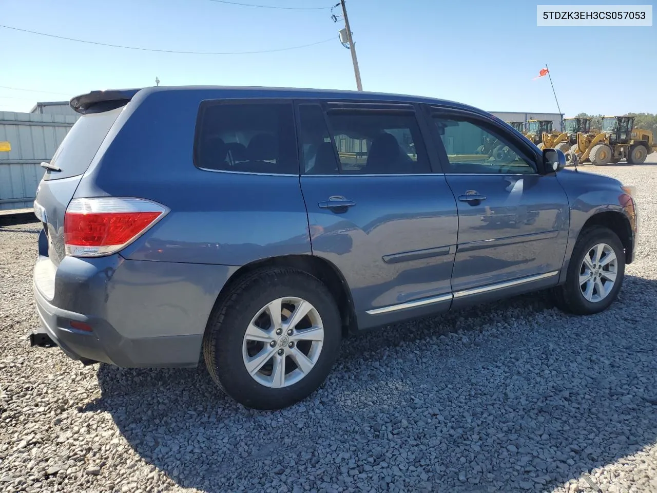 2012 Toyota Highlander Base VIN: 5TDZK3EH3CS057053 Lot: 75047244