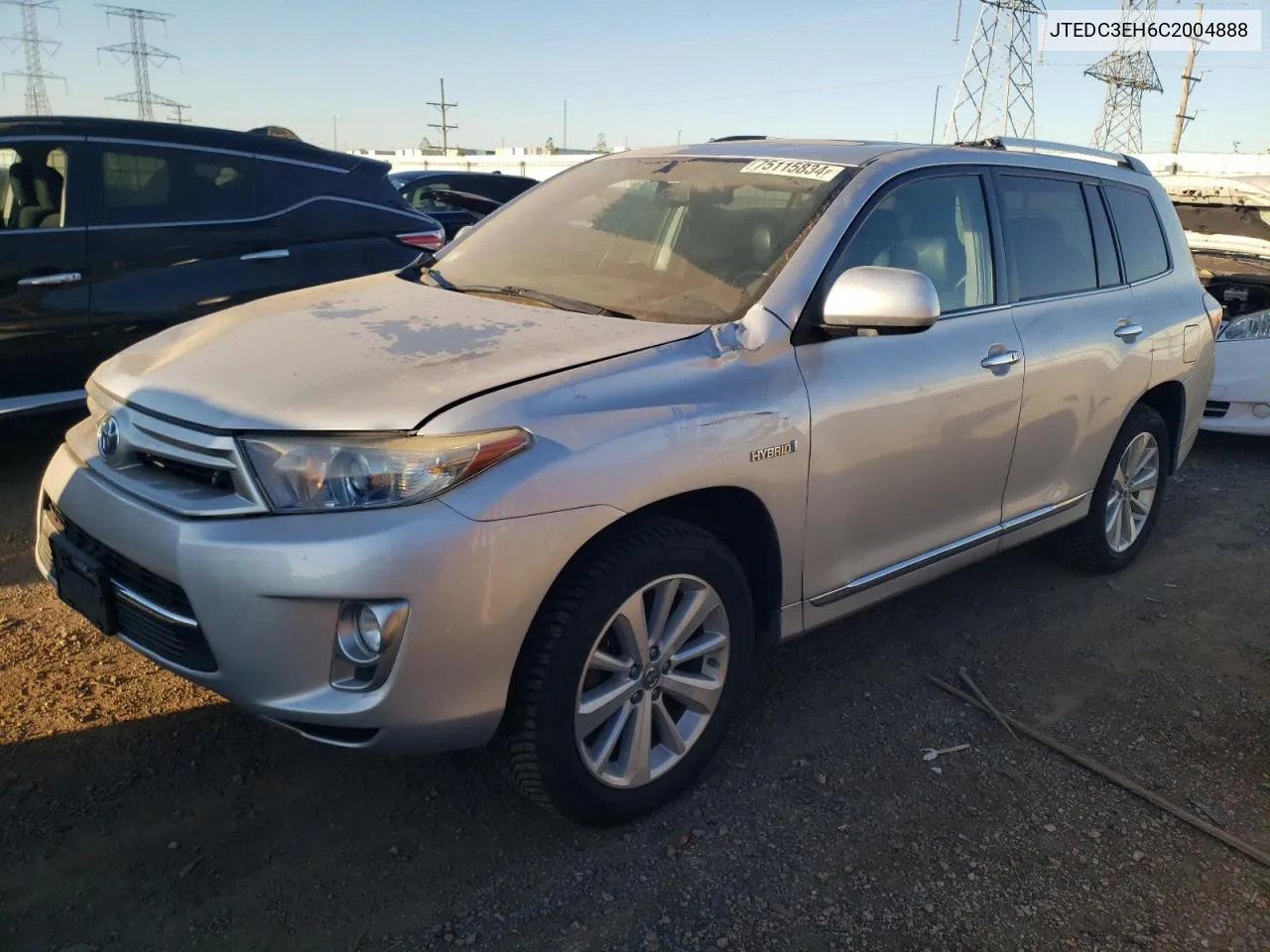 2012 Toyota Highlander Hybrid Limited VIN: JTEDC3EH6C2004888 Lot: 75115834