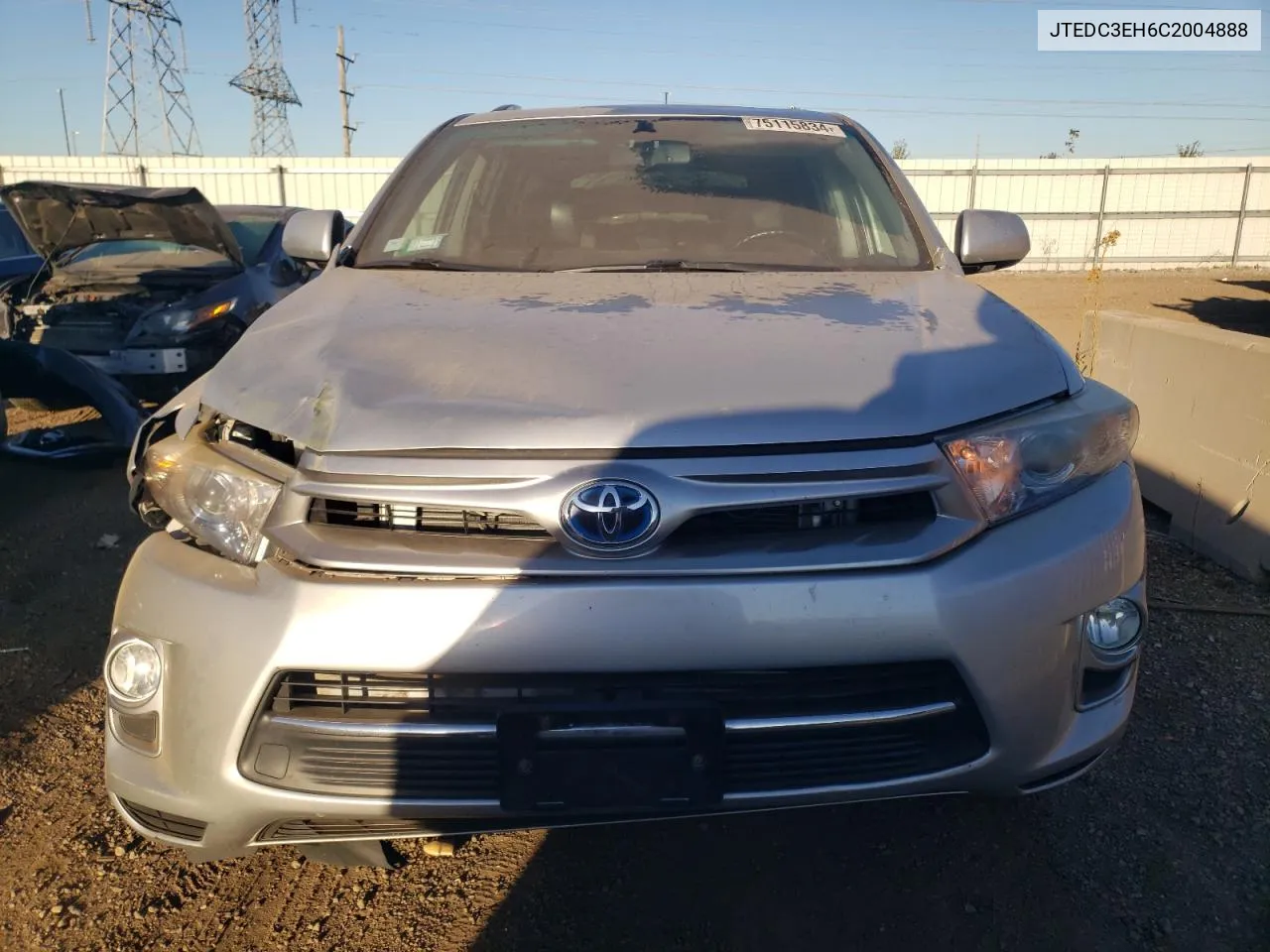 2012 Toyota Highlander Hybrid Limited VIN: JTEDC3EH6C2004888 Lot: 75115834