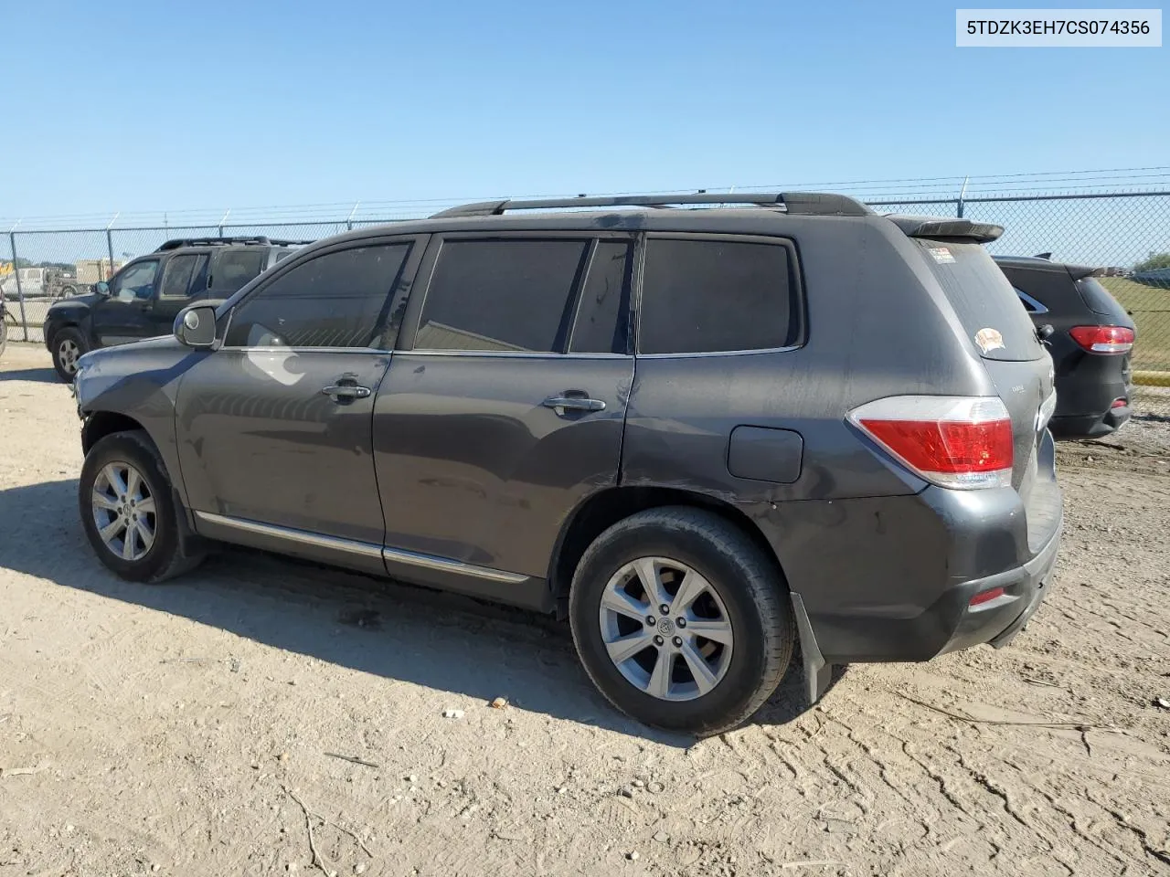 2012 Toyota Highlander Base VIN: 5TDZK3EH7CS074356 Lot: 75544864