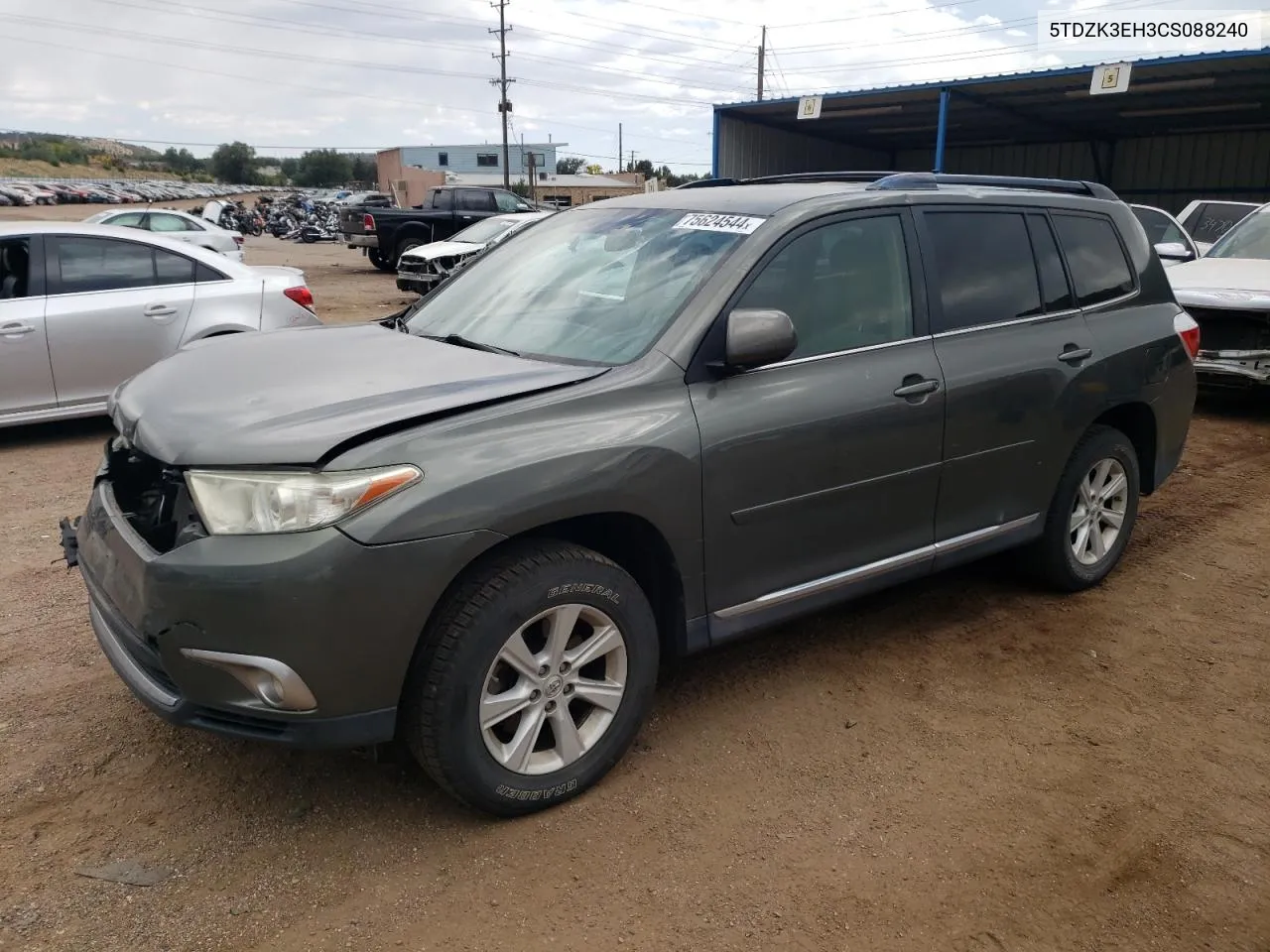 2012 Toyota Highlander Base VIN: 5TDZK3EH3CS088240 Lot: 75624544