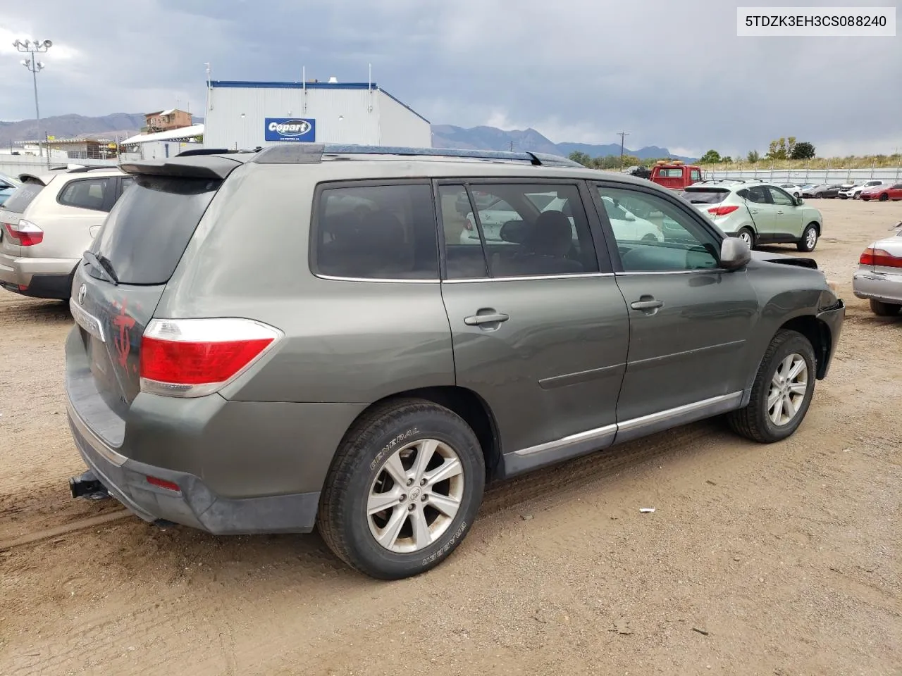 2012 Toyota Highlander Base VIN: 5TDZK3EH3CS088240 Lot: 75624544