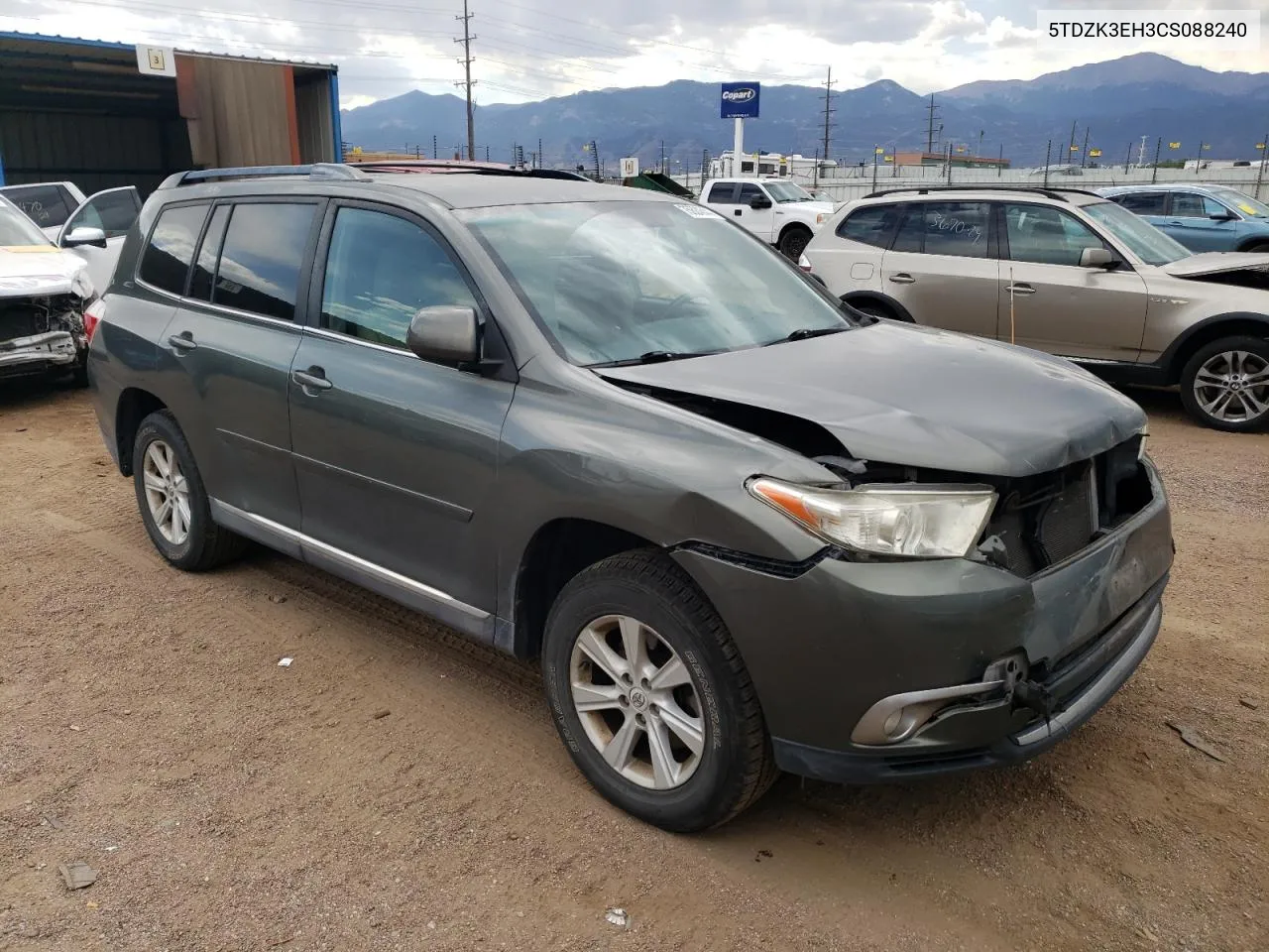 2012 Toyota Highlander Base VIN: 5TDZK3EH3CS088240 Lot: 75624544