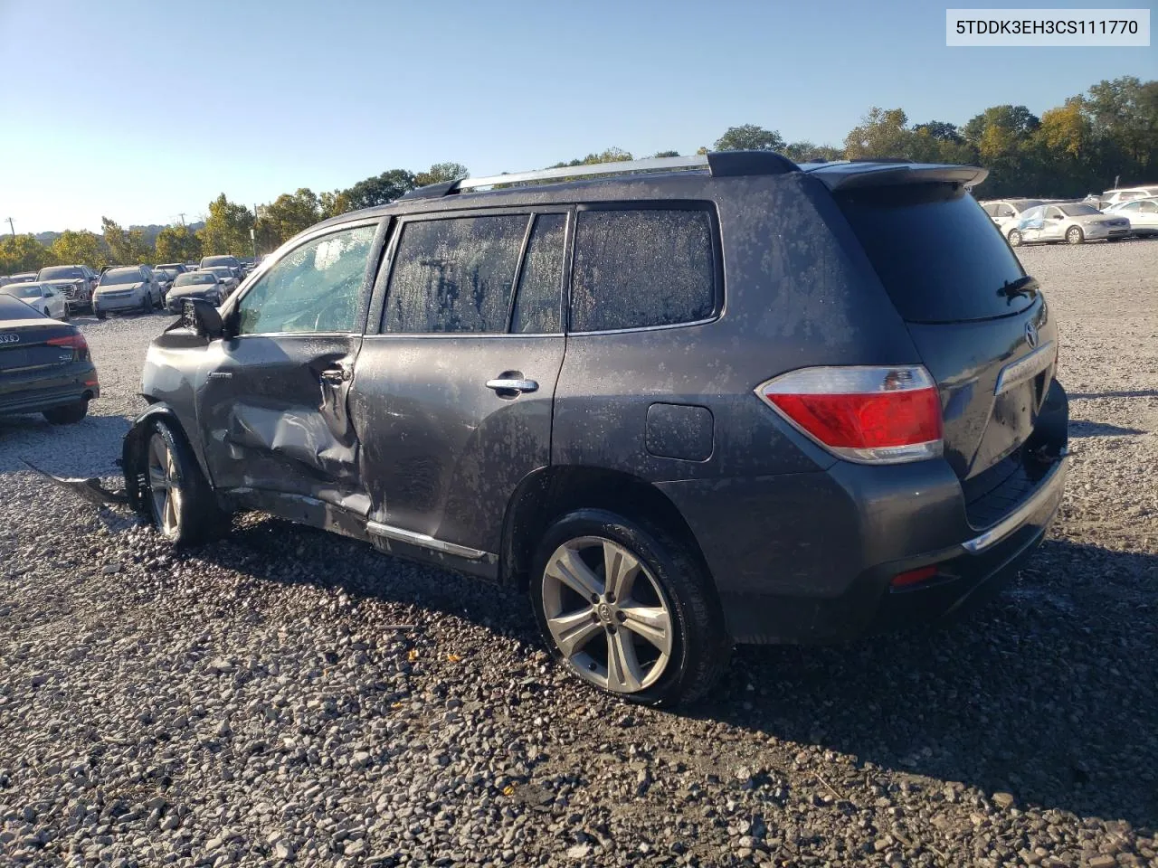 5TDDK3EH3CS111770 2012 Toyota Highlander Limited