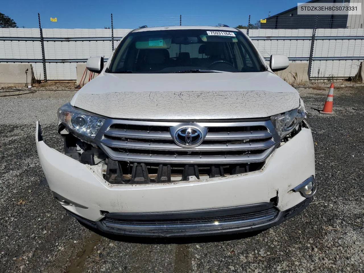 2012 Toyota Highlander Base VIN: 5TDZK3EH8CS073331 Lot: 75931164