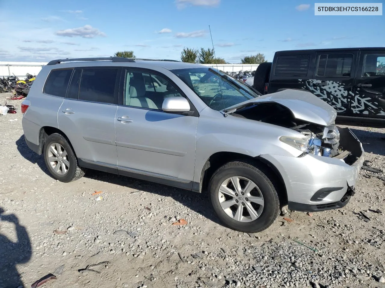 2012 Toyota Highlander Base VIN: 5TDBK3EH7CS166228 Lot: 76080544