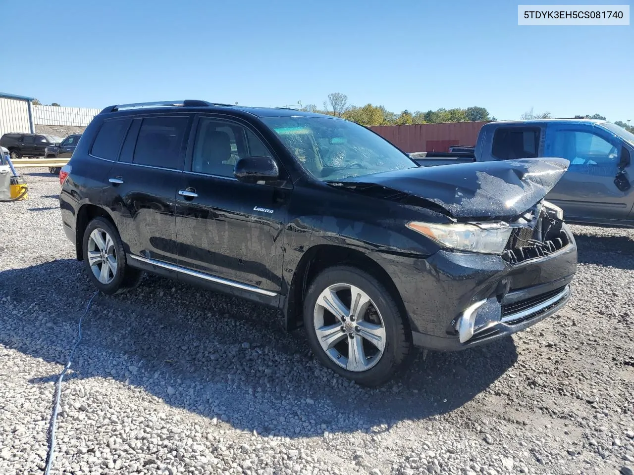 2012 Toyota Highlander Limited VIN: 5TDYK3EH5CS081740 Lot: 76569804