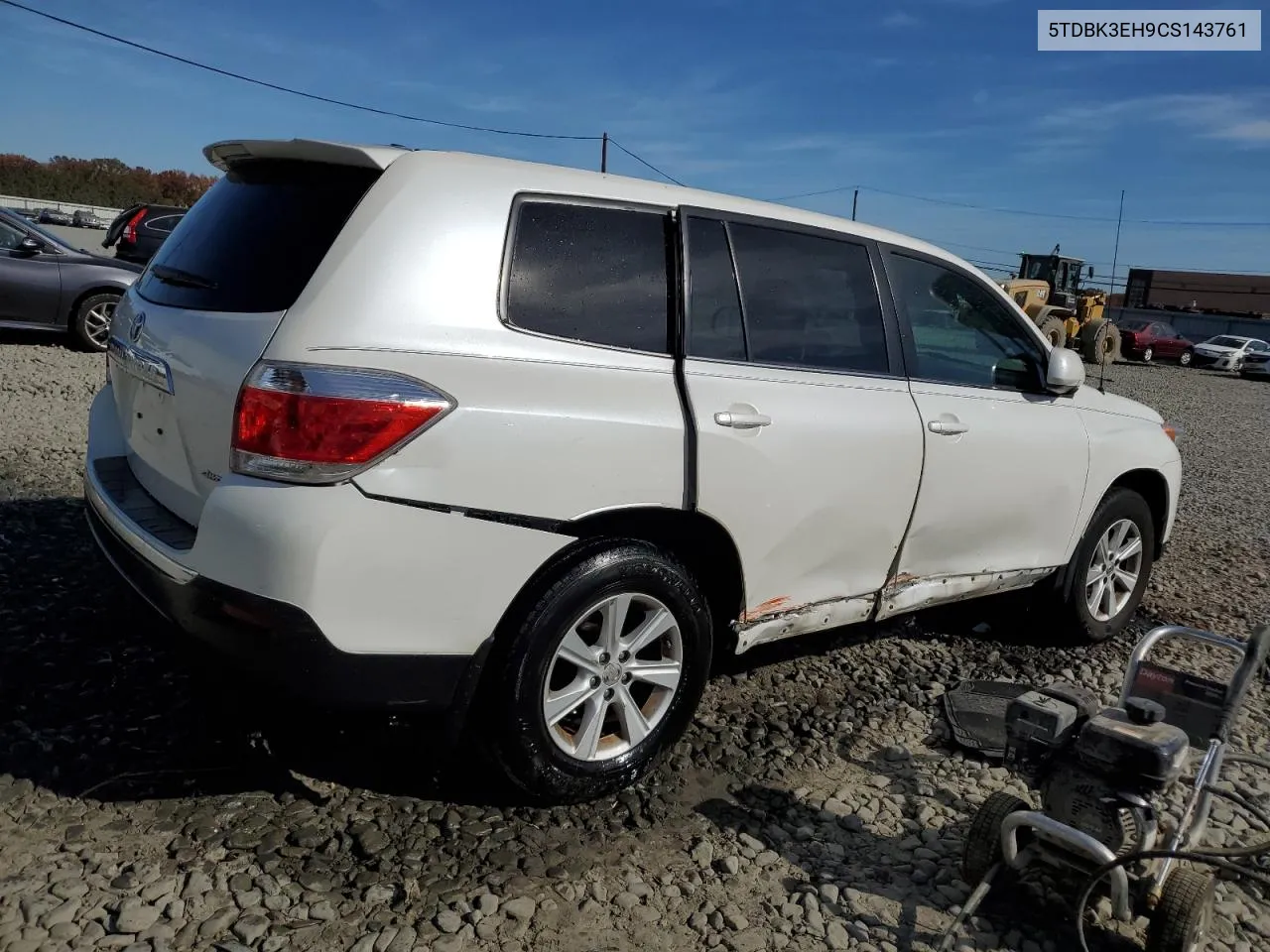 2012 Toyota Highlander Base VIN: 5TDBK3EH9CS143761 Lot: 76570924