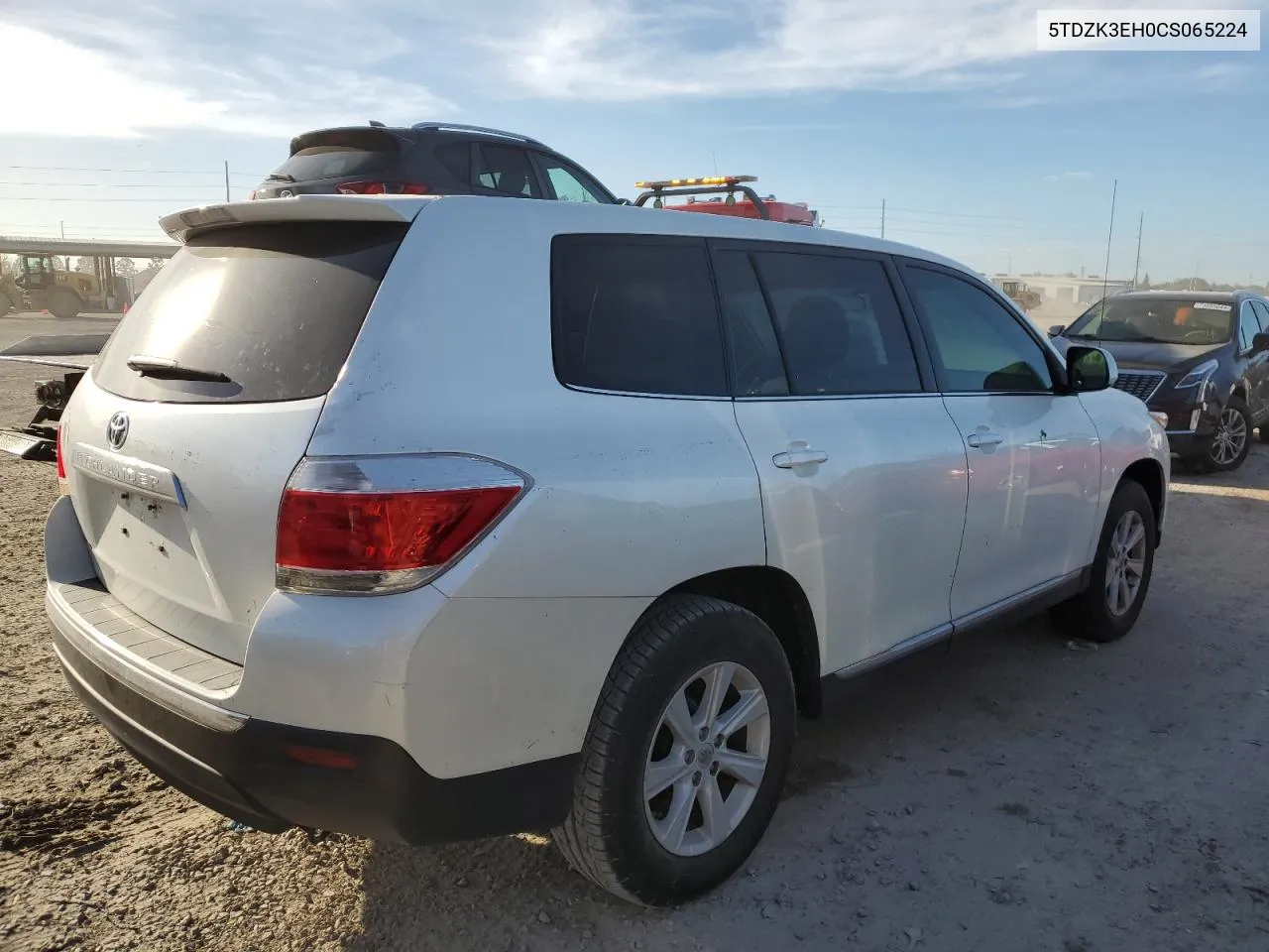 5TDZK3EH0CS065224 2012 Toyota Highlander Base