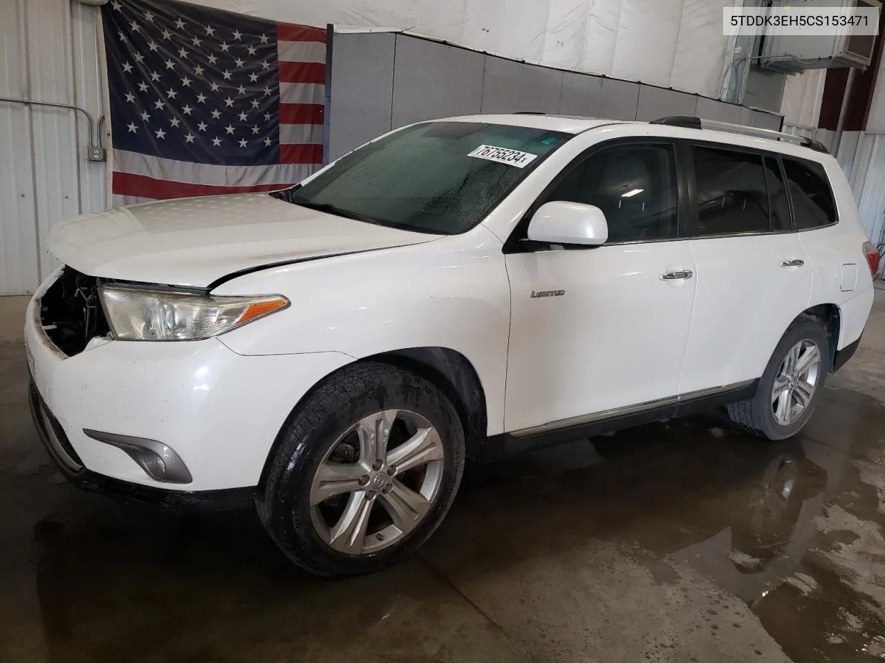 2012 Toyota Highlander Limited VIN: 5TDDK3EH5CS153471 Lot: 76755234