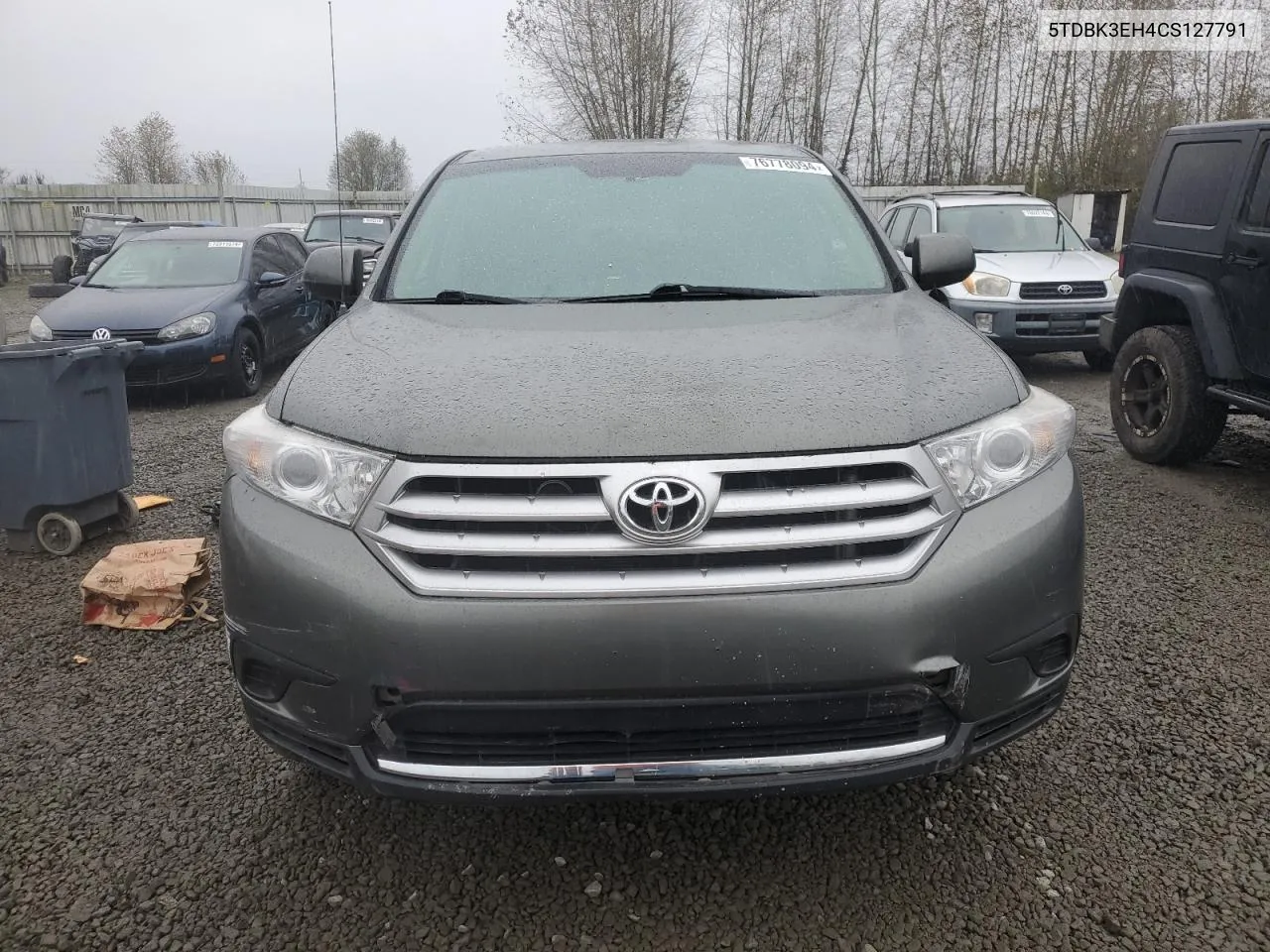 2012 Toyota Highlander Base VIN: 5TDBK3EH4CS127791 Lot: 76778094