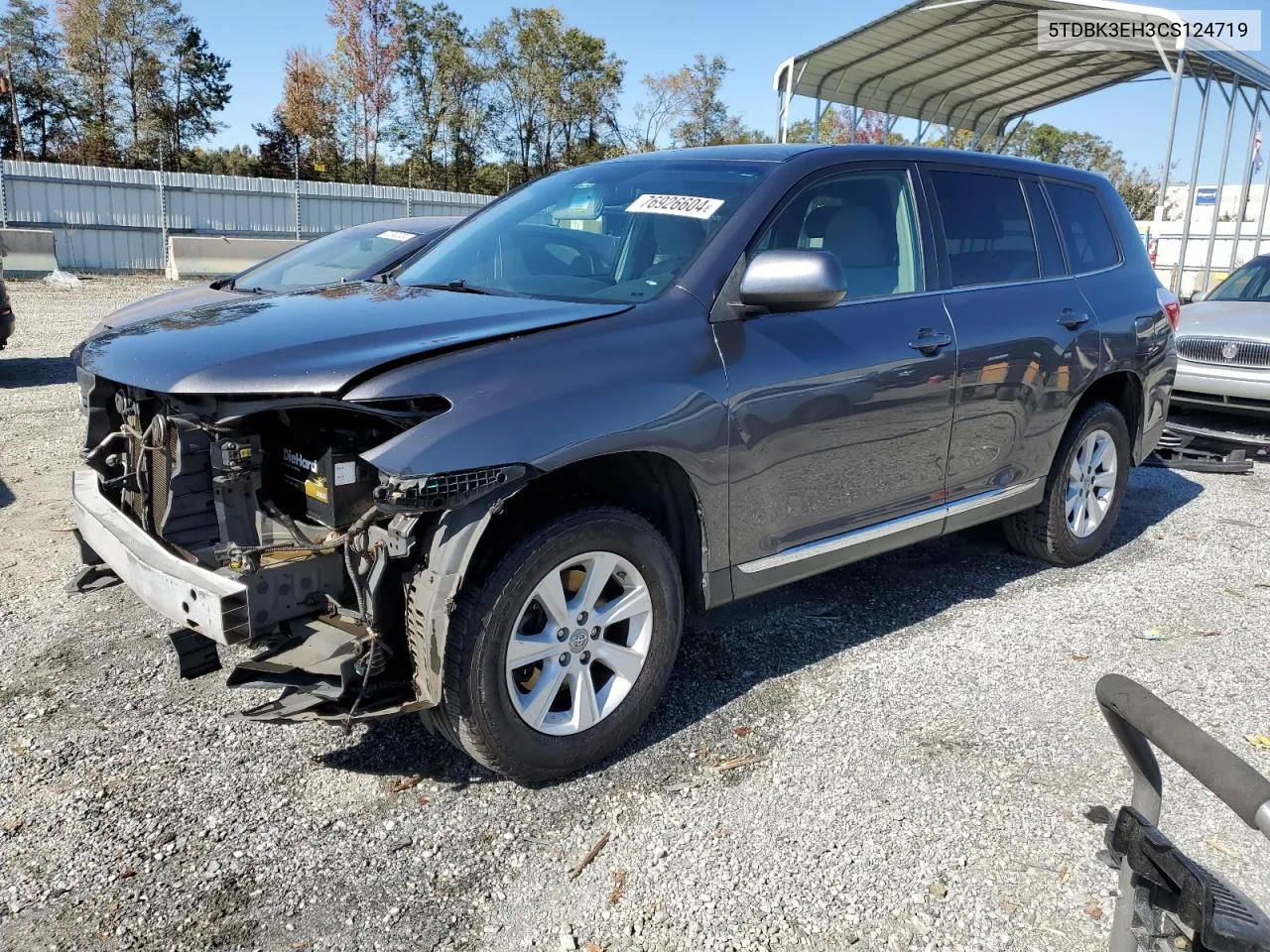 5TDBK3EH3CS124719 2012 Toyota Highlander Base