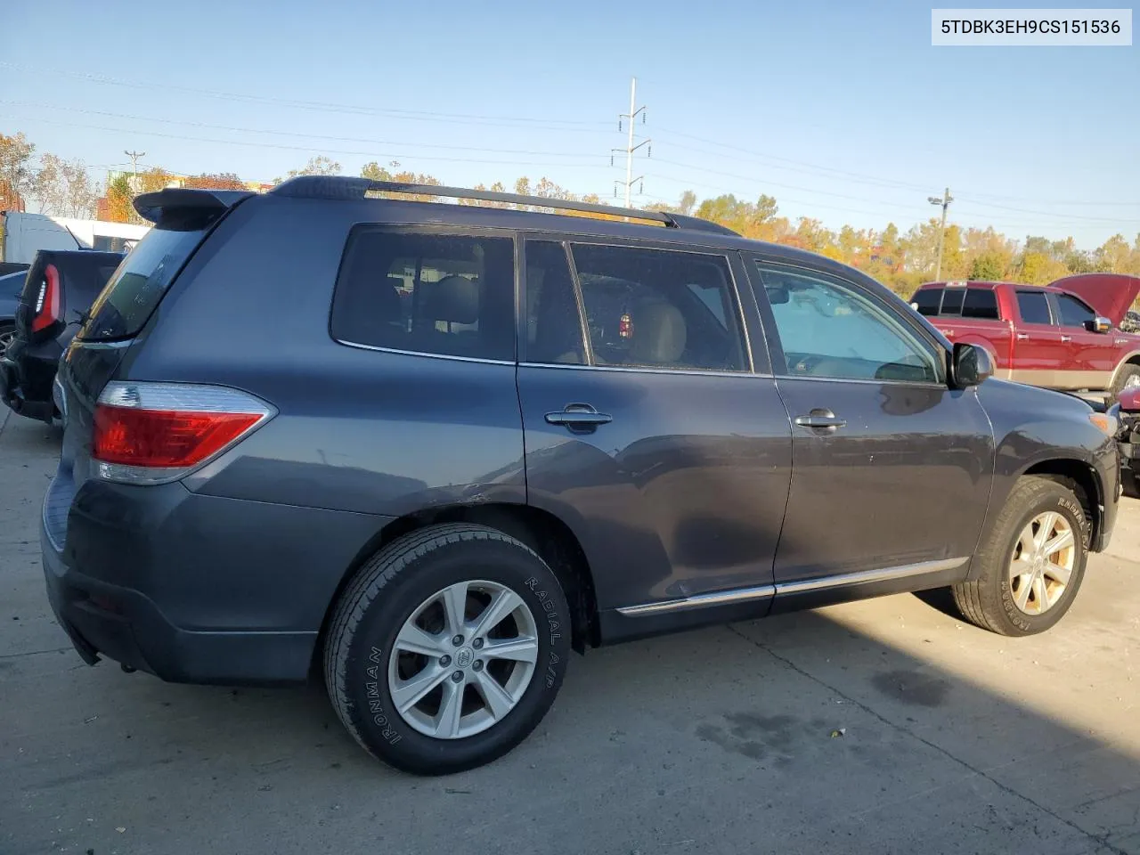 2012 Toyota Highlander Base VIN: 5TDBK3EH9CS151536 Lot: 76995584