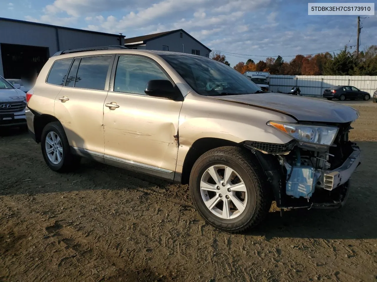 2012 Toyota Highlander Base VIN: 5TDBK3EH7CS173910 Lot: 77278804