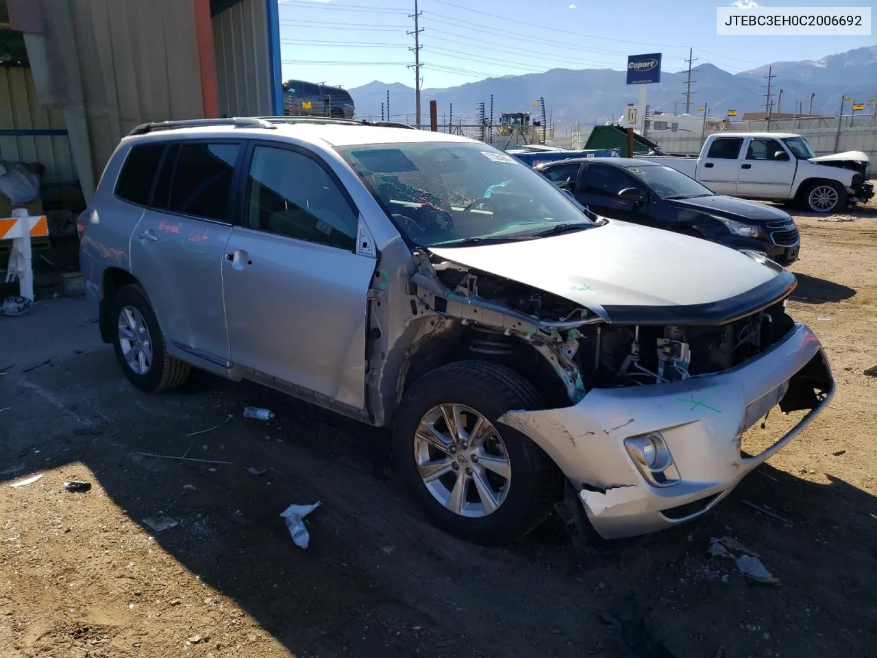 JTEBC3EH0C2006692 2012 Toyota Highlander Hybrid