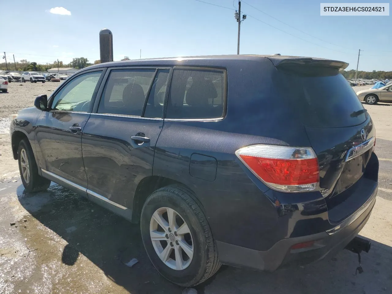 2012 Toyota Highlander Base VIN: 5TDZA3EH6CS024521 Lot: 77420584