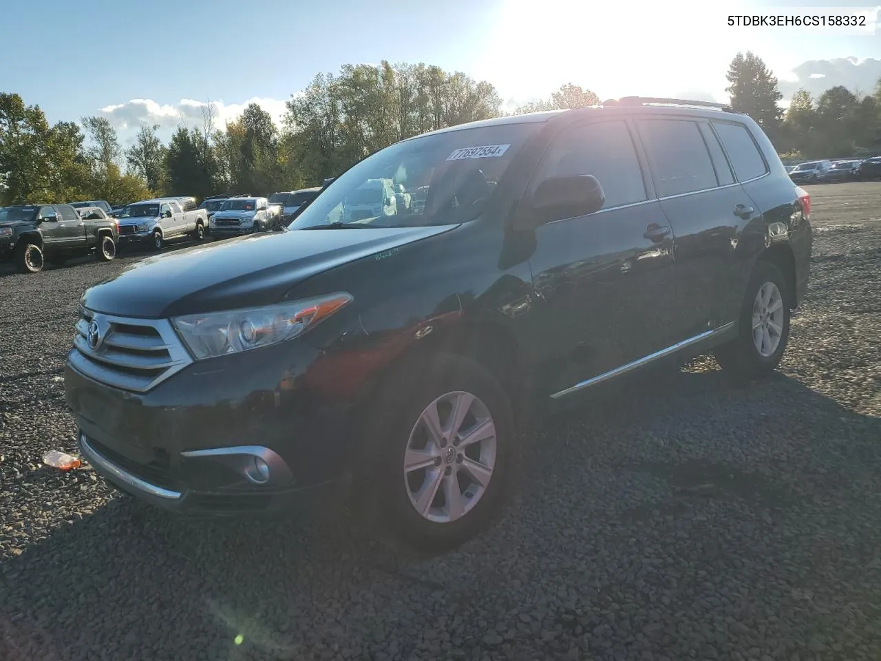 2012 Toyota Highlander Base VIN: 5TDBK3EH6CS158332 Lot: 77697554