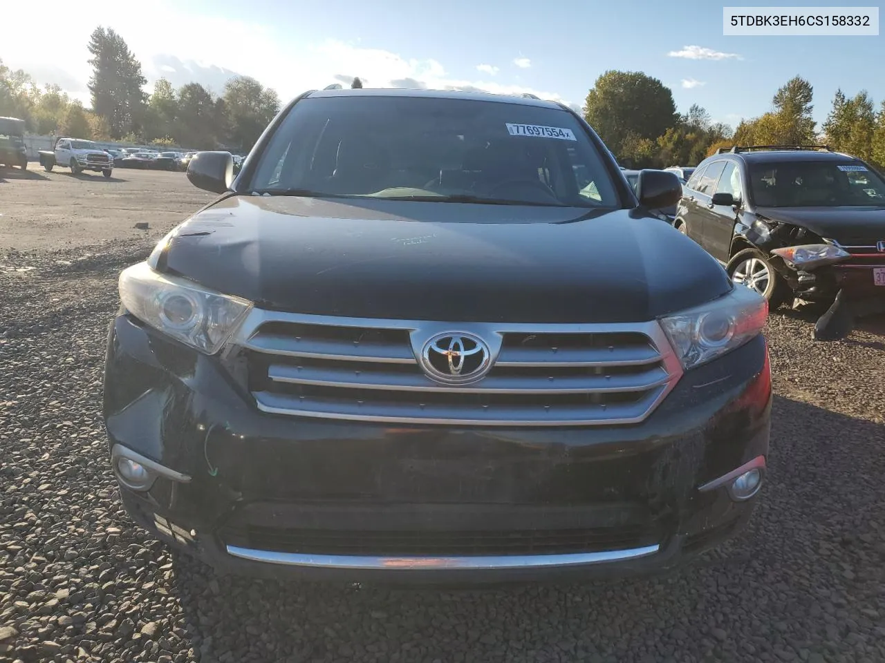 2012 Toyota Highlander Base VIN: 5TDBK3EH6CS158332 Lot: 77697554