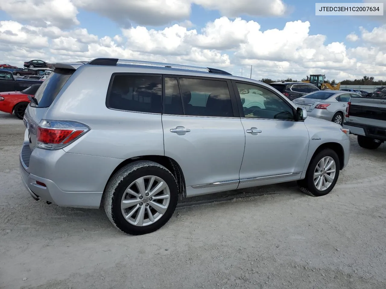 2012 Toyota Highlander Hybrid Limited VIN: JTEDC3EH1C2007634 Lot: 78440564