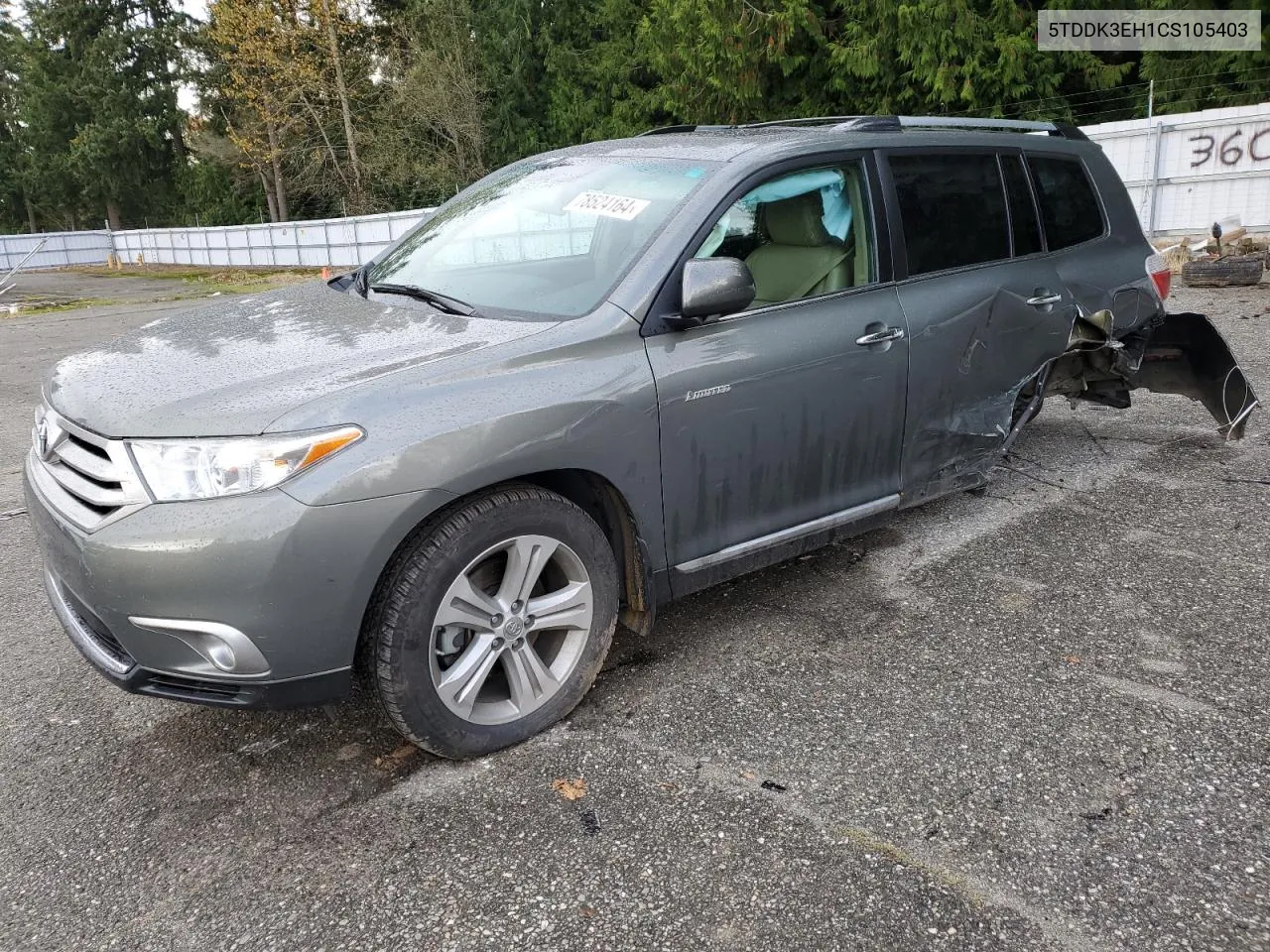 2012 Toyota Highlander Limited VIN: 5TDDK3EH1CS105403 Lot: 78524164