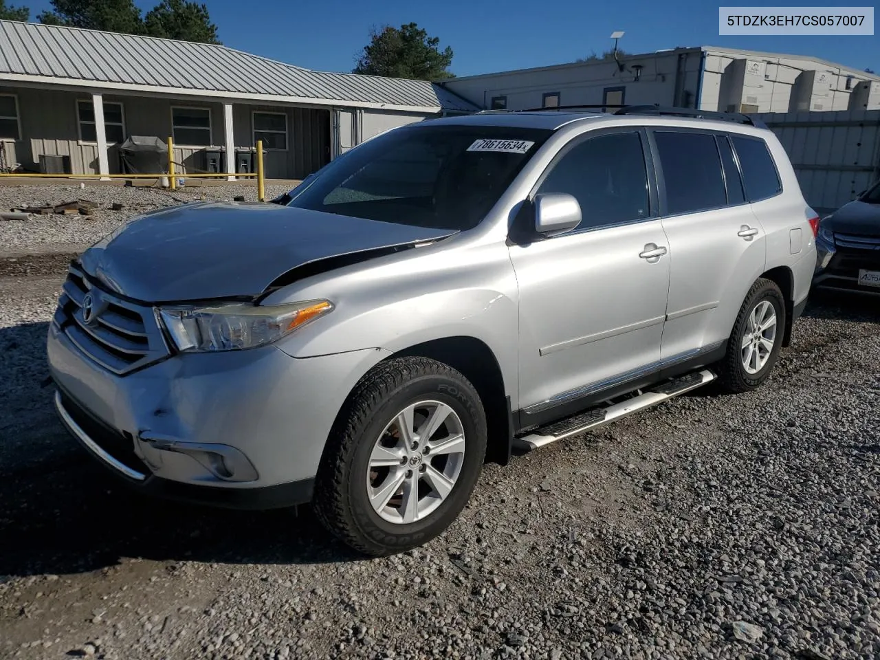 2012 Toyota Highlander Base VIN: 5TDZK3EH7CS057007 Lot: 78615634