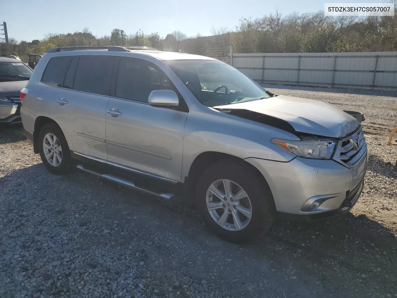 2012 Toyota Highlander Base VIN: 5TDZK3EH7CS057007 Lot: 78615634