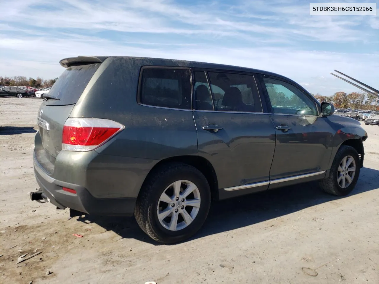 2012 Toyota Highlander Base VIN: 5TDBK3EH6CS152966 Lot: 78811554