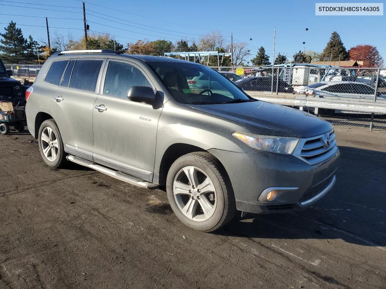 2012 Toyota Highlander Limited VIN: 5TDDK3EH8CS146305 Lot: 78874264