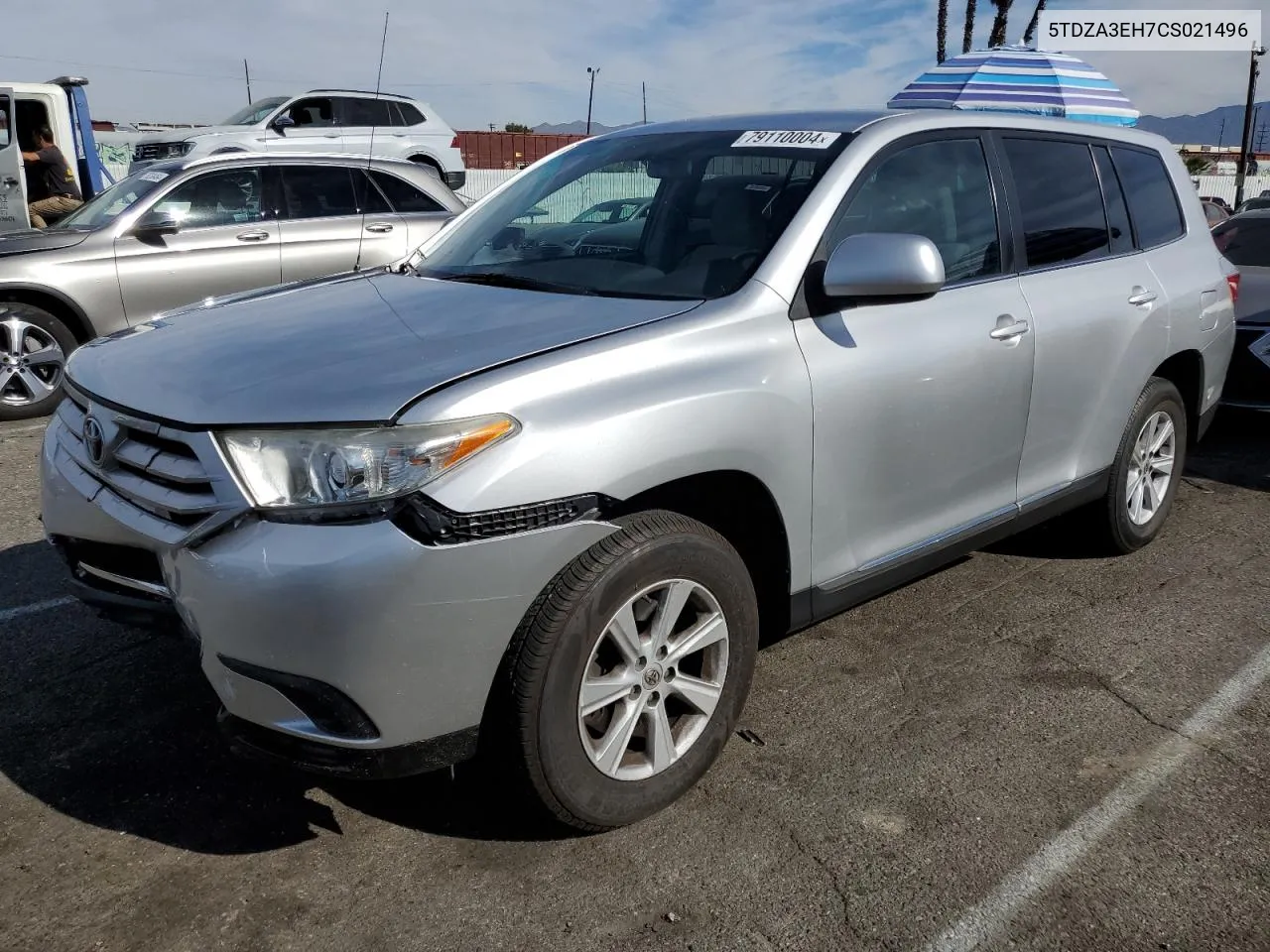 2012 Toyota Highlander Base VIN: 5TDZA3EH7CS021496 Lot: 79110004