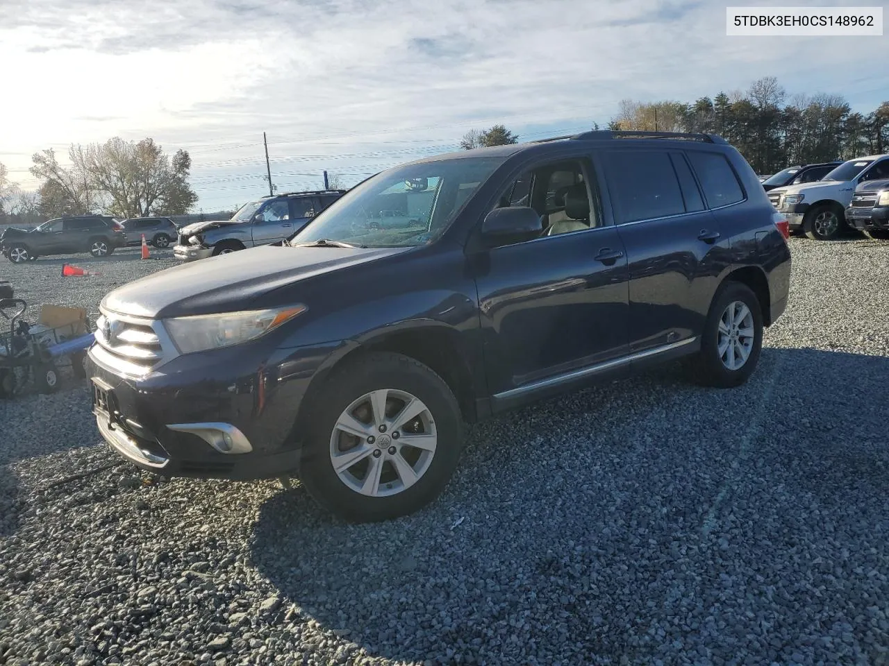 2012 Toyota Highlander Base VIN: 5TDBK3EH0CS148962 Lot: 79859224