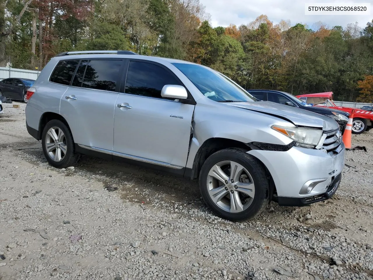 2012 Toyota Highlander Limited VIN: 5TDYK3EH3CS068520 Lot: 80004294