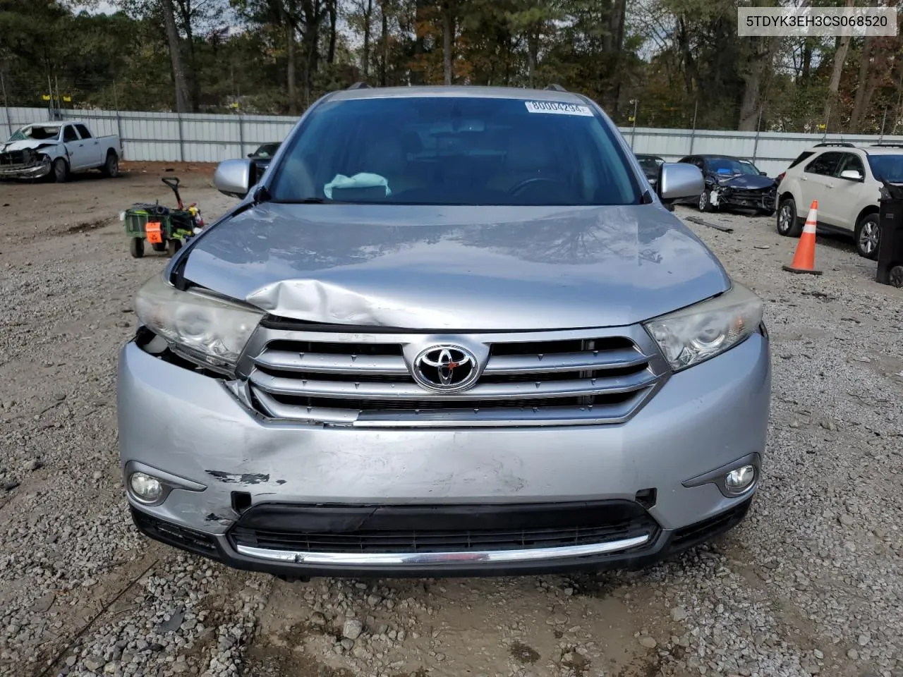 2012 Toyota Highlander Limited VIN: 5TDYK3EH3CS068520 Lot: 80004294